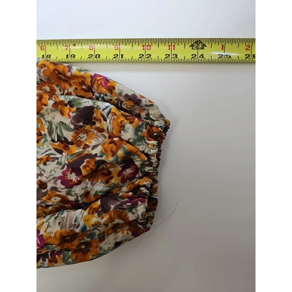 Lady Floral Blouse Long Sleeve Loose Boho Cottagecore Hippie Gypsy Swing Size XL - Picture 12 of 13